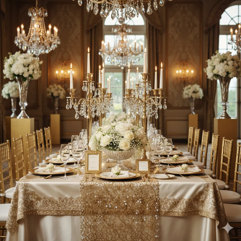 Gold & Crystal Dining Package for elegant events